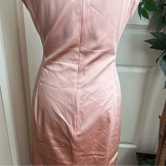 Lauren Ralph Lauren Evening Satin Cap Sleeve Sheath Dress Pink Sz 4 - Picture 13 of 16